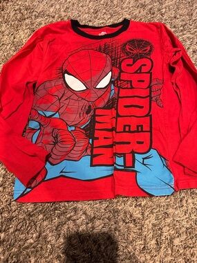 Marvel Spider-Man Red and Black Neckline Graphic Tee